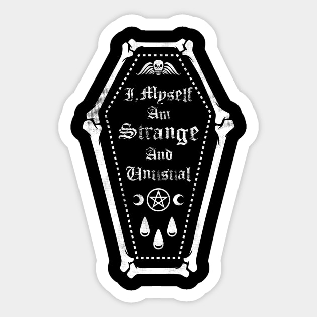 Strange & Unusual - Goth Coffin Sticker by Nemons